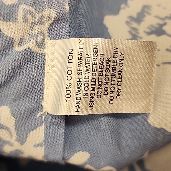 House Of Lacuna Womens Blue Floral Tuscany Boho Romantic Feminine Top Sz M/L - Picture 8 of 13